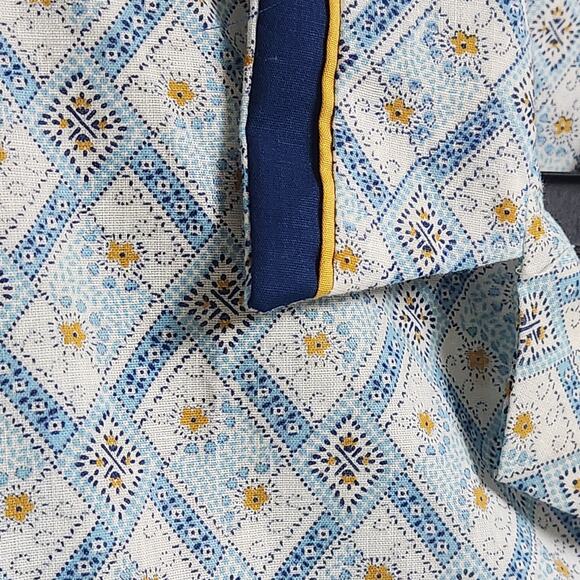 Vintage Retro JC Pennys Pajama Set Notch Collar Mens Medium No Iron Blue 70s - Picture 3 of 16